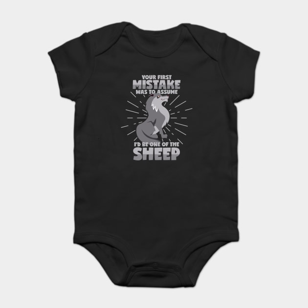 Wolf in Sheep's Clothing Baby Bodysuit by voidea